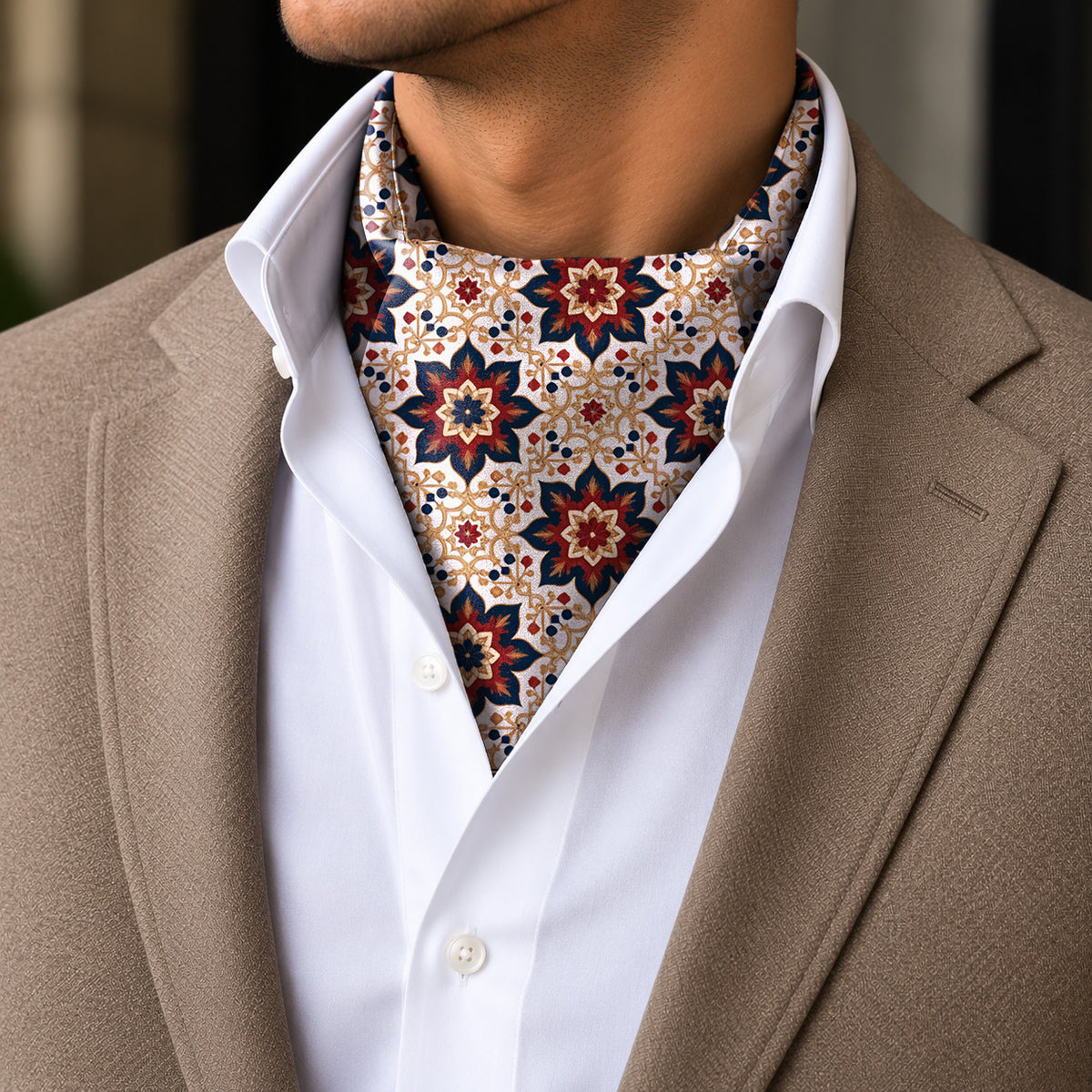 SAPPHIRE ROUGE SILK ASCOT – PREMIUM COLLECTION