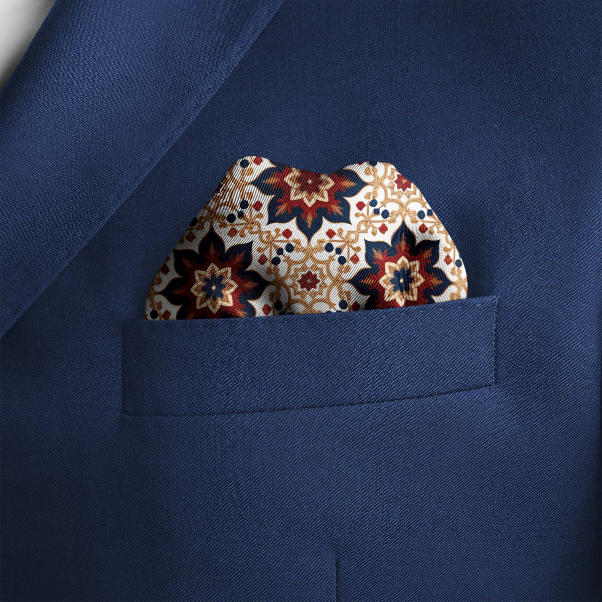 SAPPHIRE ROUGE SILK POCKET SQUARE