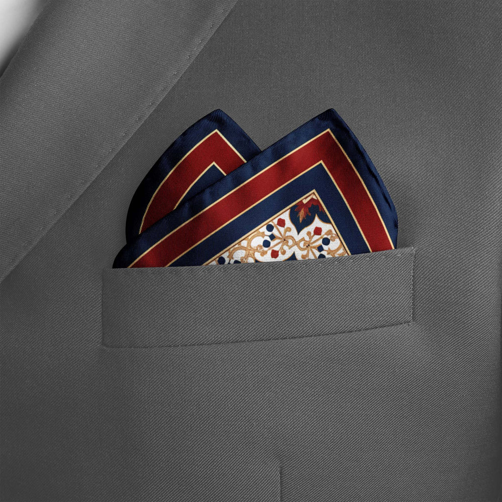 SAPPHIRE ROUGE SILK POCKET SQUARE