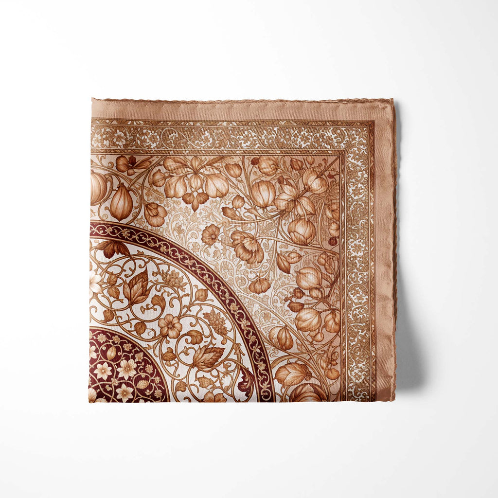 SEPIA GARDEN SILK POCKET SQUARE