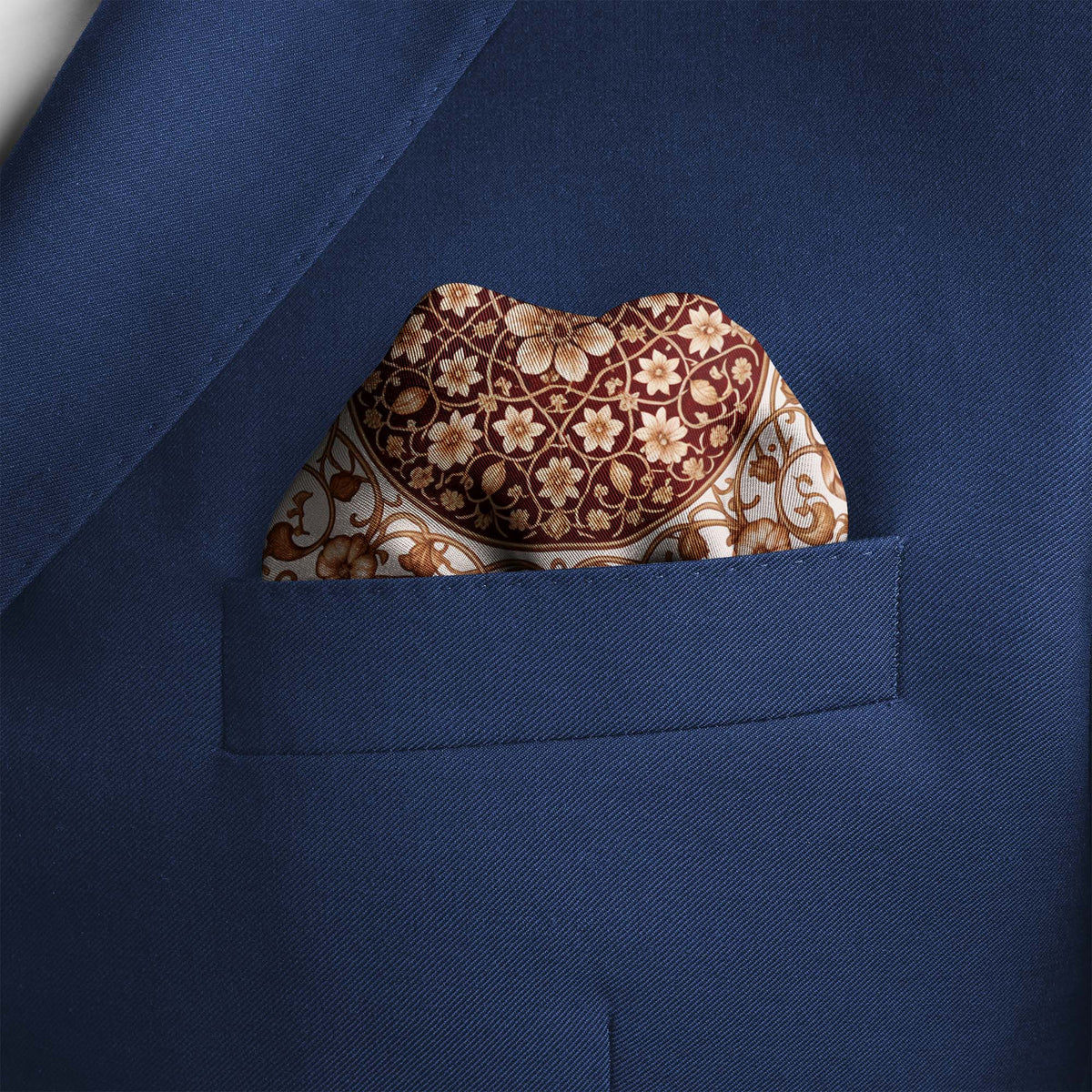 SEPIA GARDEN SILK POCKET SQUARE