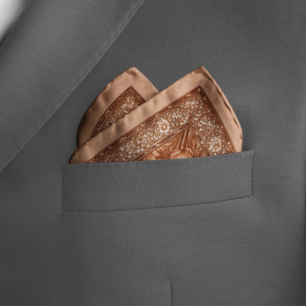 SEPIA GARDEN SILK POCKET SQUARE