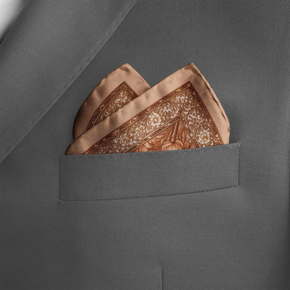 SEPIA GARDEN SILK POCKET SQUARE