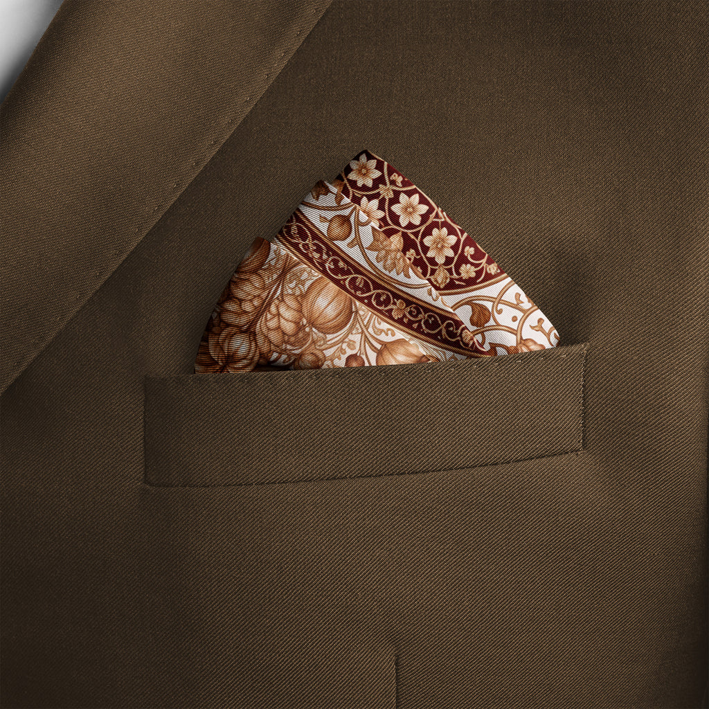 SEPIA GARDEN SILK POCKET SQUARE