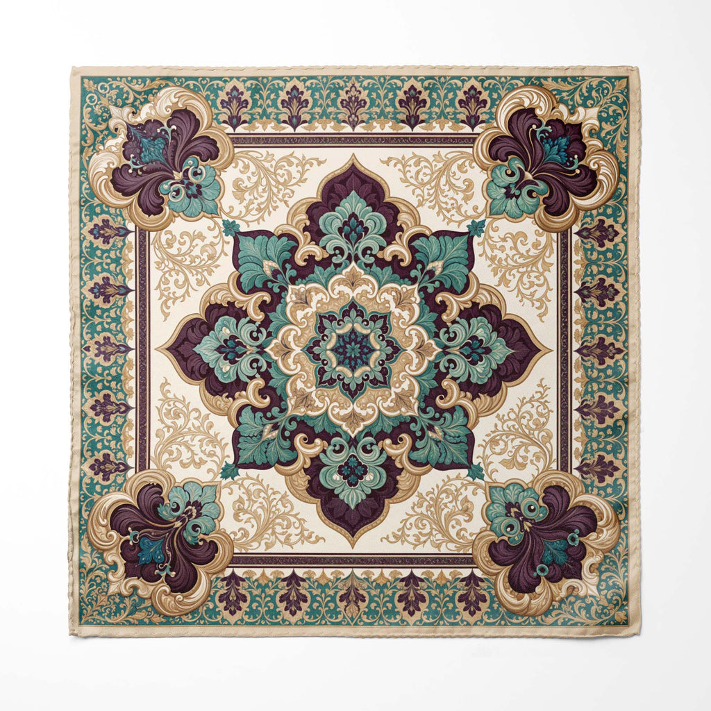 SERENE ARABESQUE SILK POCKET SQUARE