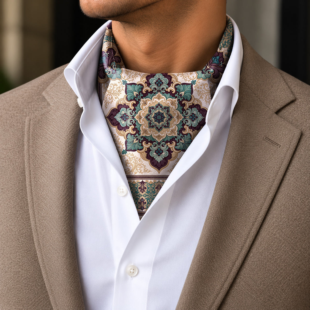 SERENE ARABESQUE SILK ASCOT – PREMIUM COLLECTION