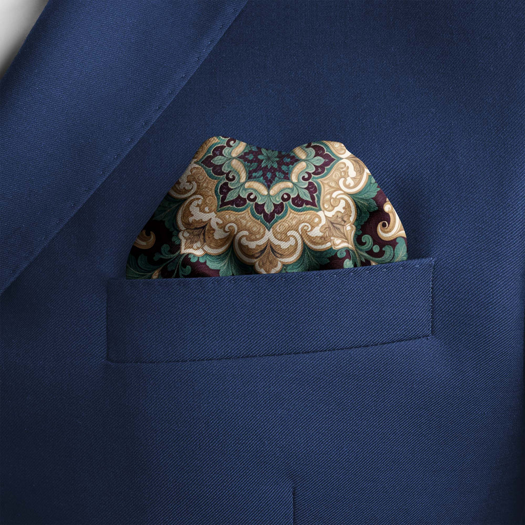 SERENE ARABESQUE SILK POCKET SQUARE