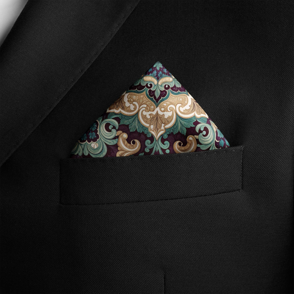 SERENE ARABESQUE SILK POCKET SQUARE