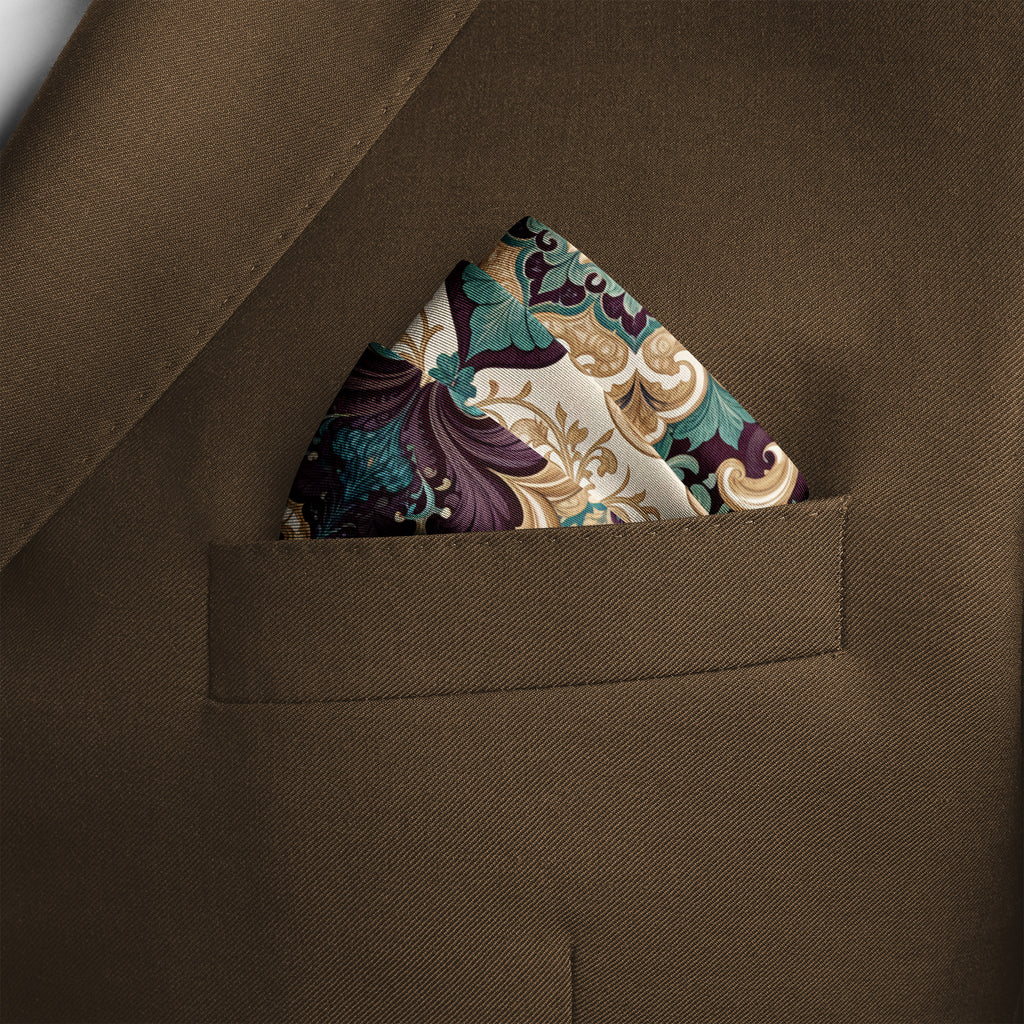 SERENE ARABESQUE SILK POCKET SQUARE