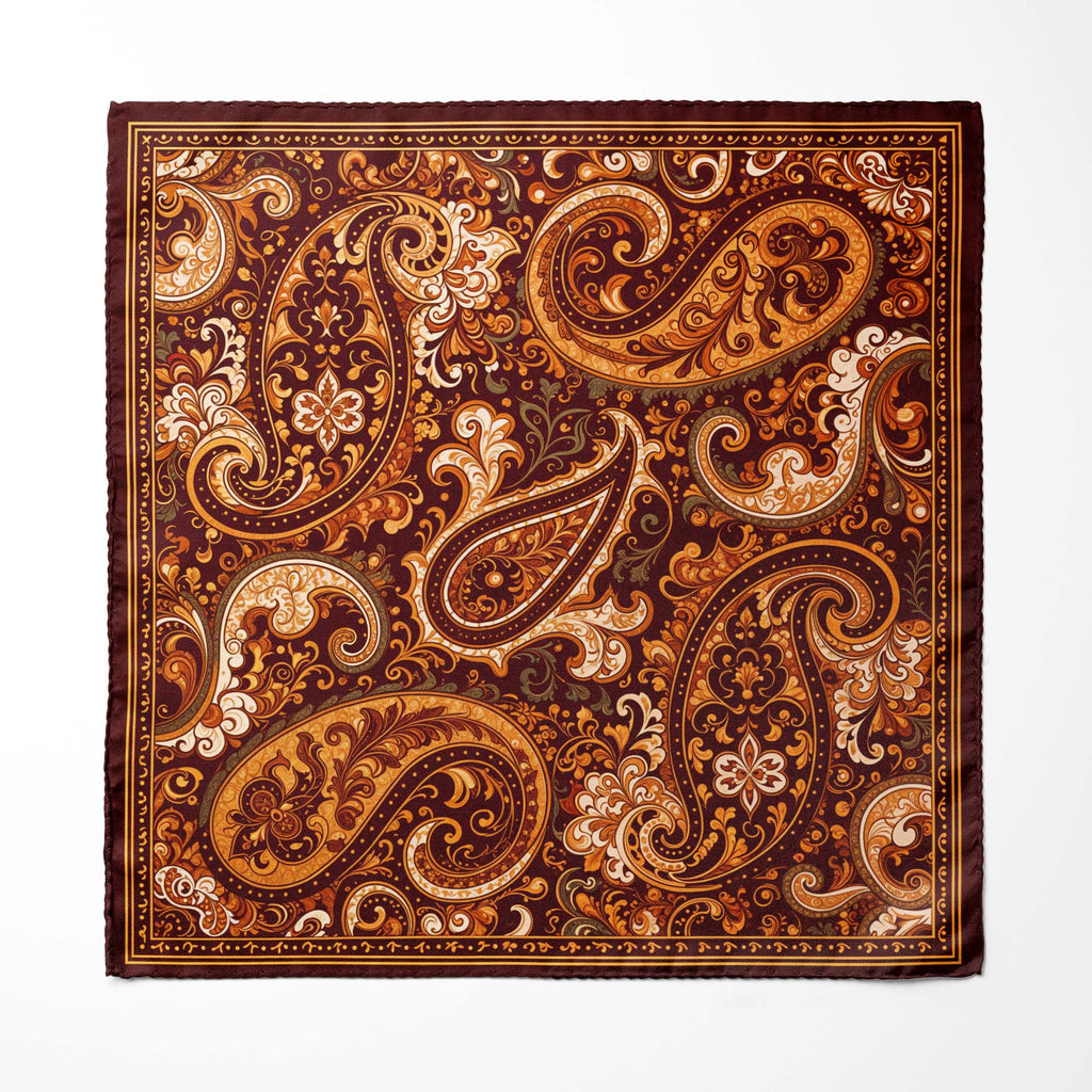SIENNA PAISLEY SILK POCKET SQUARE