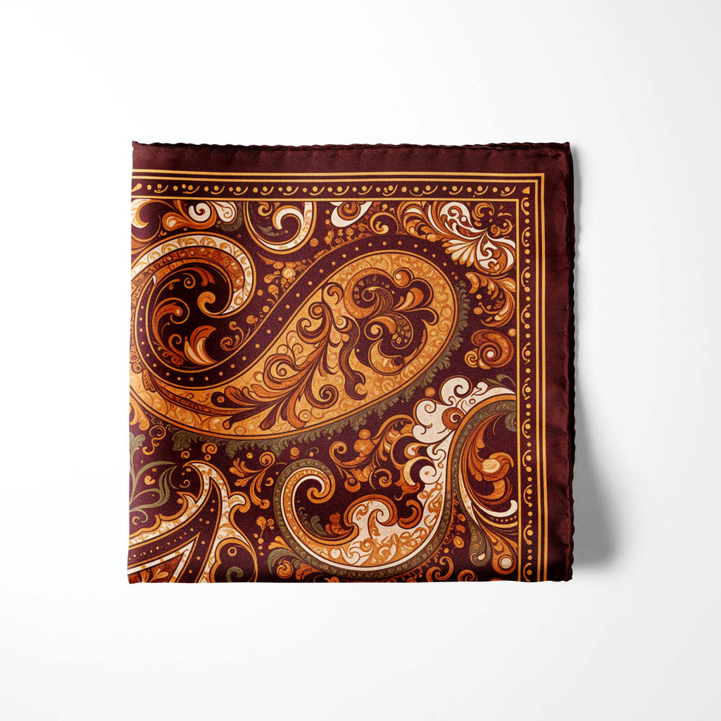 SIENNA PAISLEY SILK POCKET SQUARE
