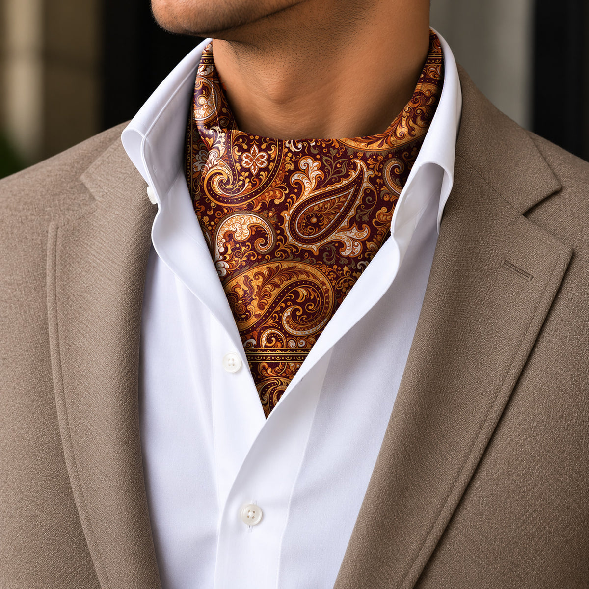 SIENNA PAISLEY SILK ASCOT – PREMIUM COLLECTION