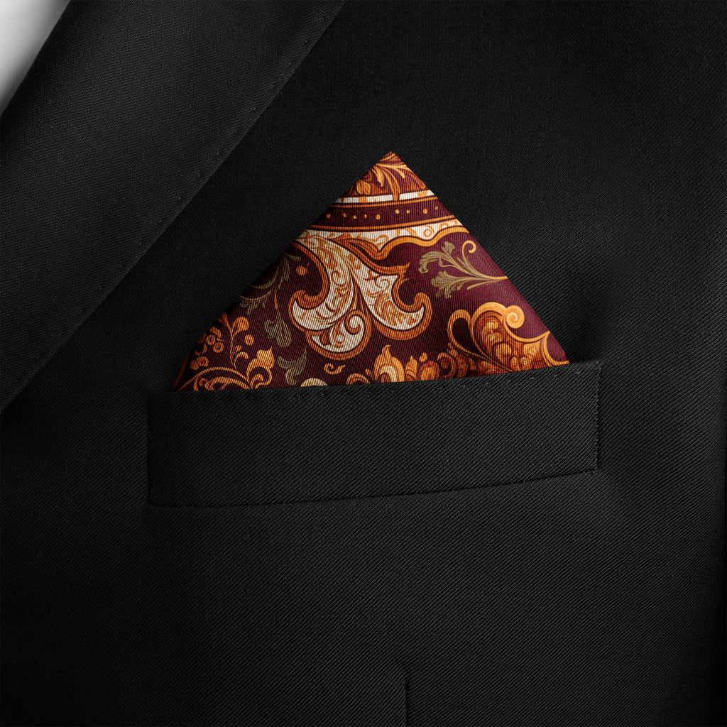 SIENNA PAISLEY SILK POCKET SQUARE