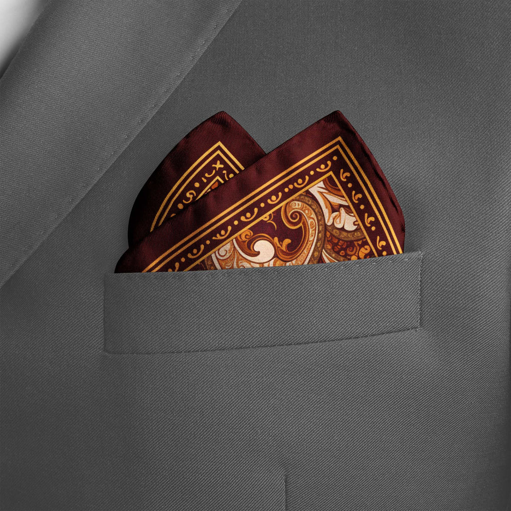 SIENNA PAISLEY SILK POCKET SQUARE