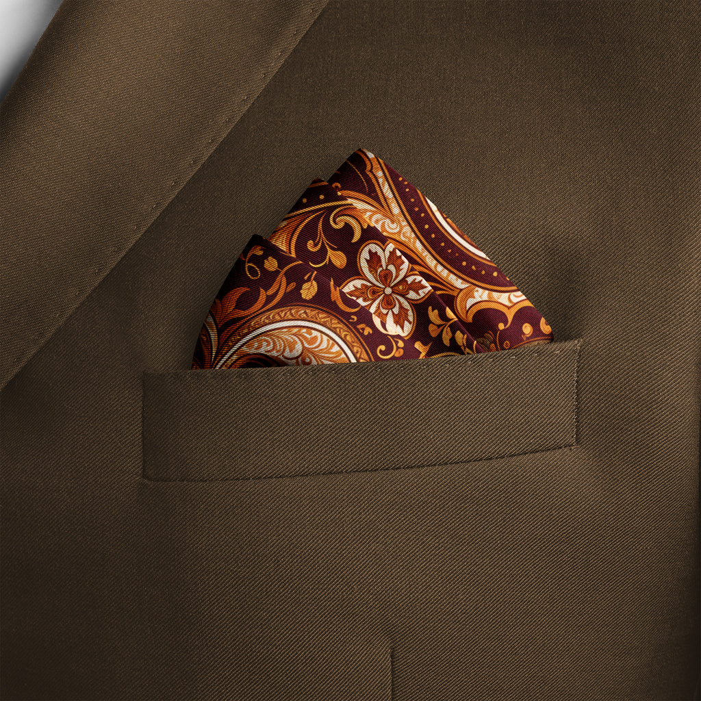 SIENNA PAISLEY SILK POCKET SQUARE
