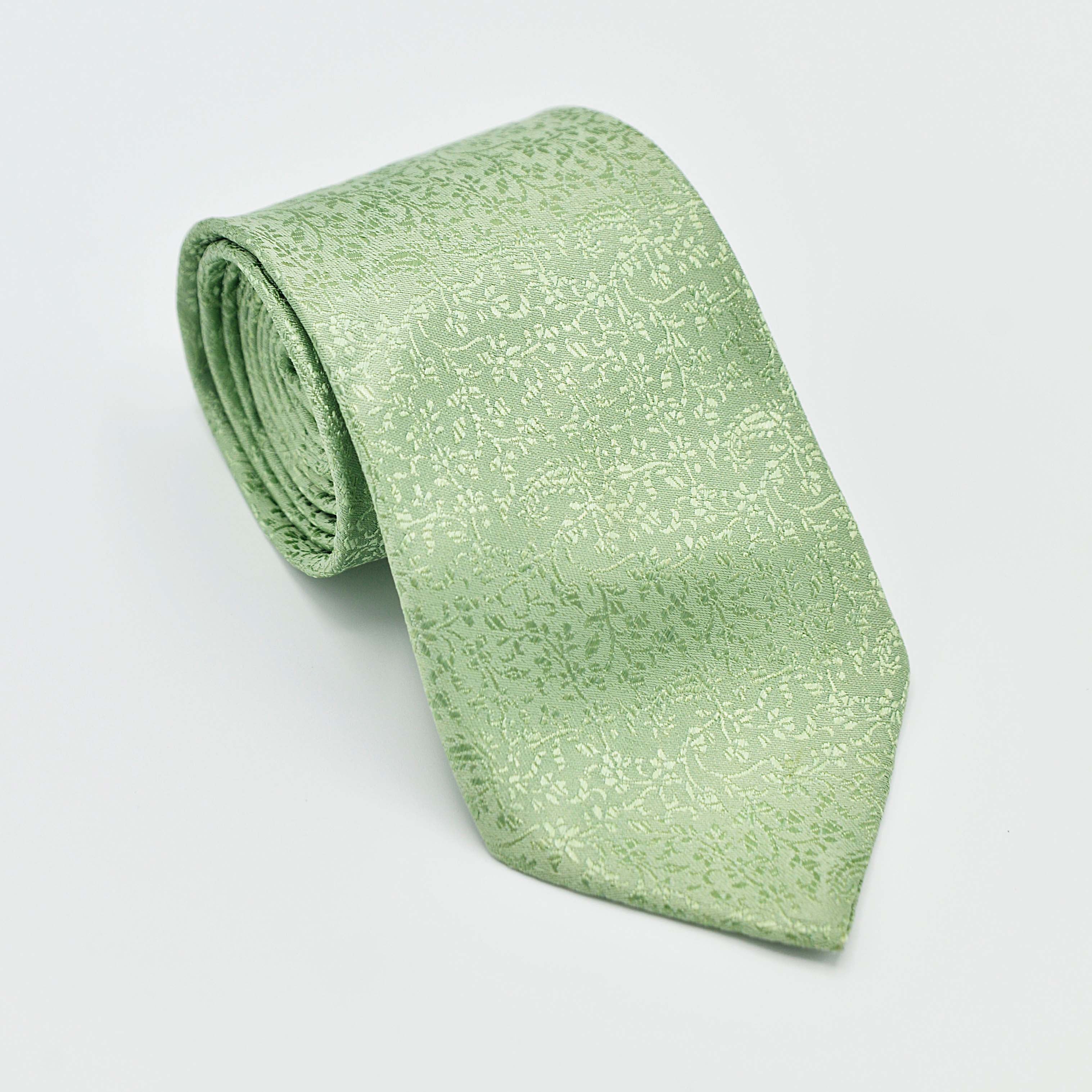 CYPESS GREEN NECKTIE AND POCKET SQUARE SET