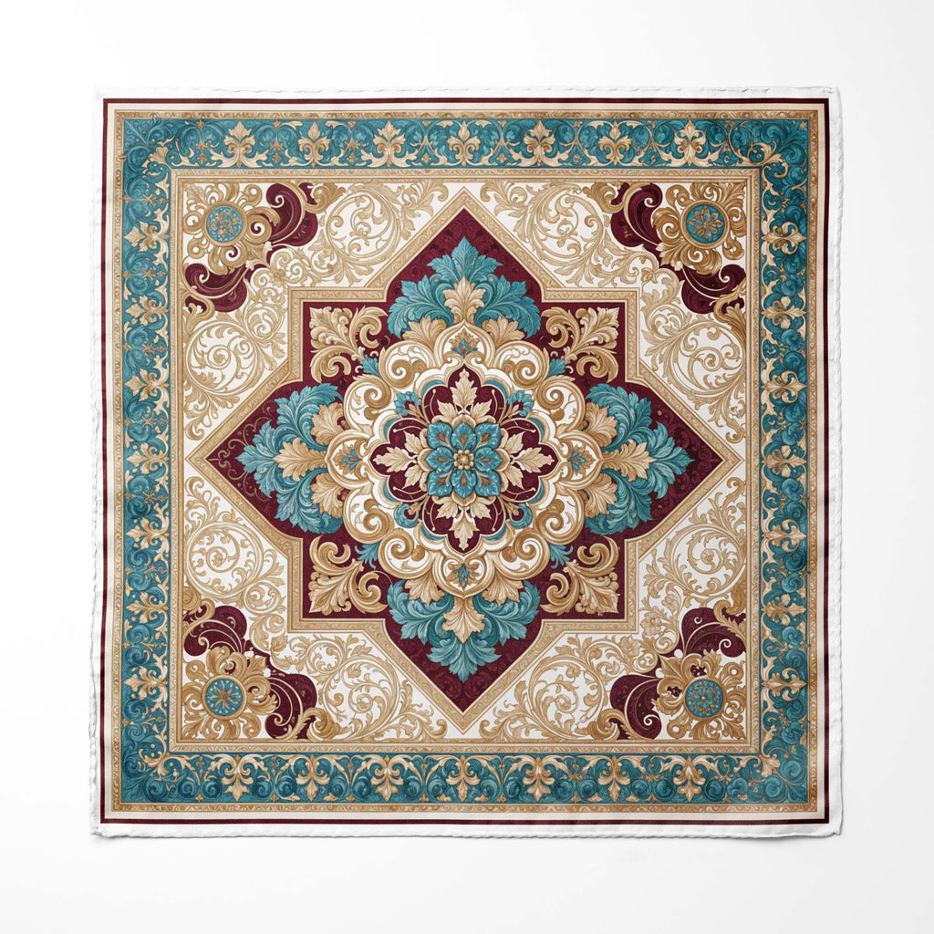 TURQUOISE ROYALE SILK POCKET SQUARE