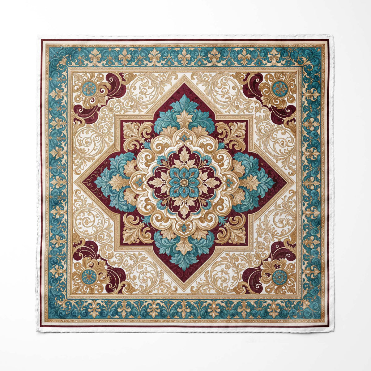 TURQUOISE ROYALE SILK POCKET SQUARE