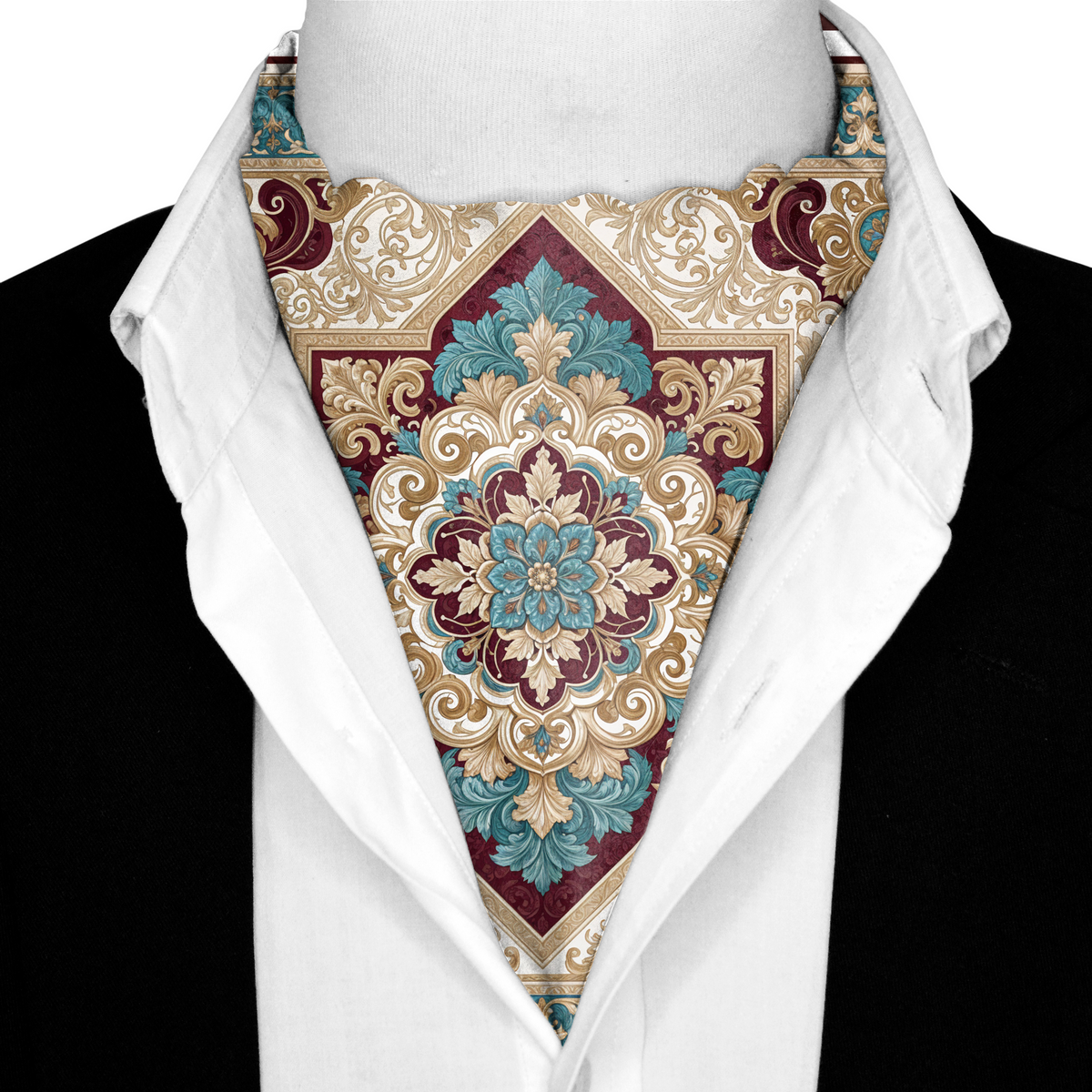 TURQUOISE ROYALE SILK ASCOT – PREMIUM COLLECTION