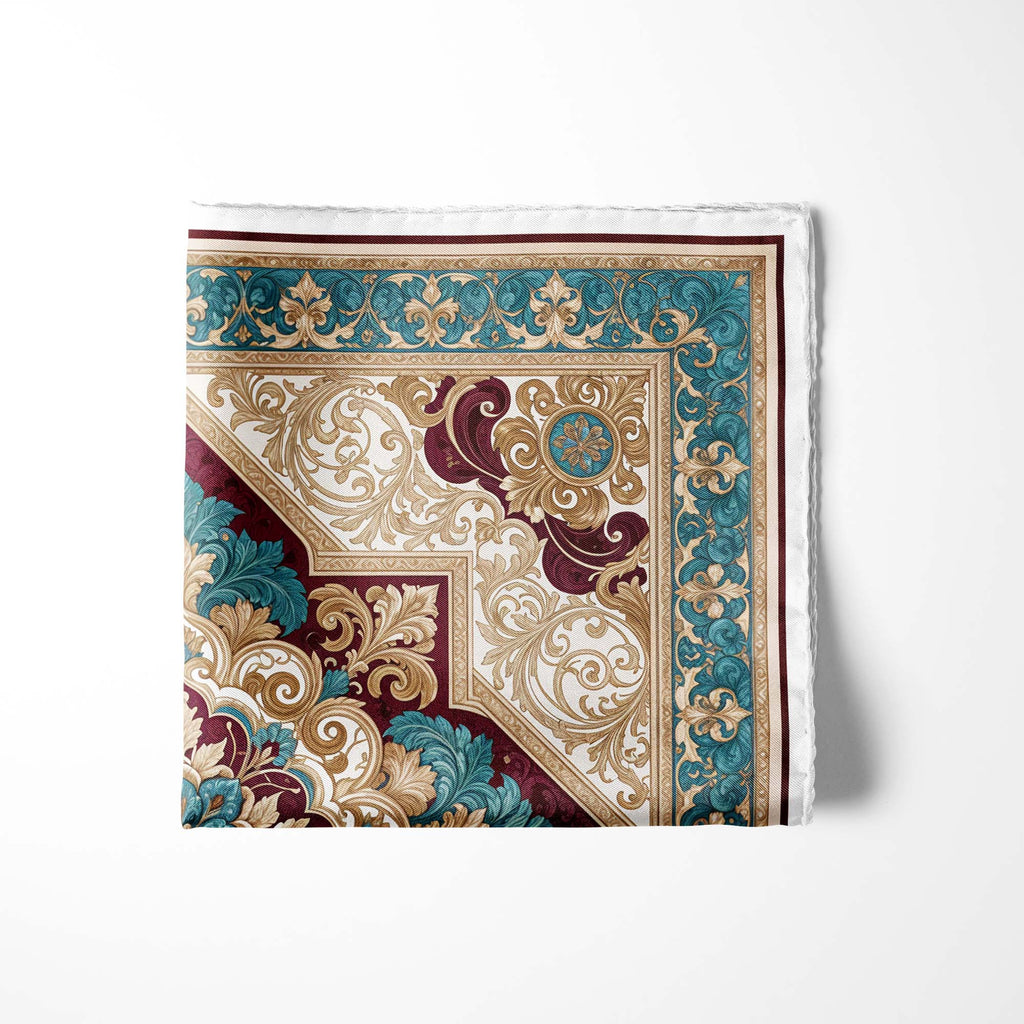 TURQUOISE ROYALE SILK POCKET SQUARE
