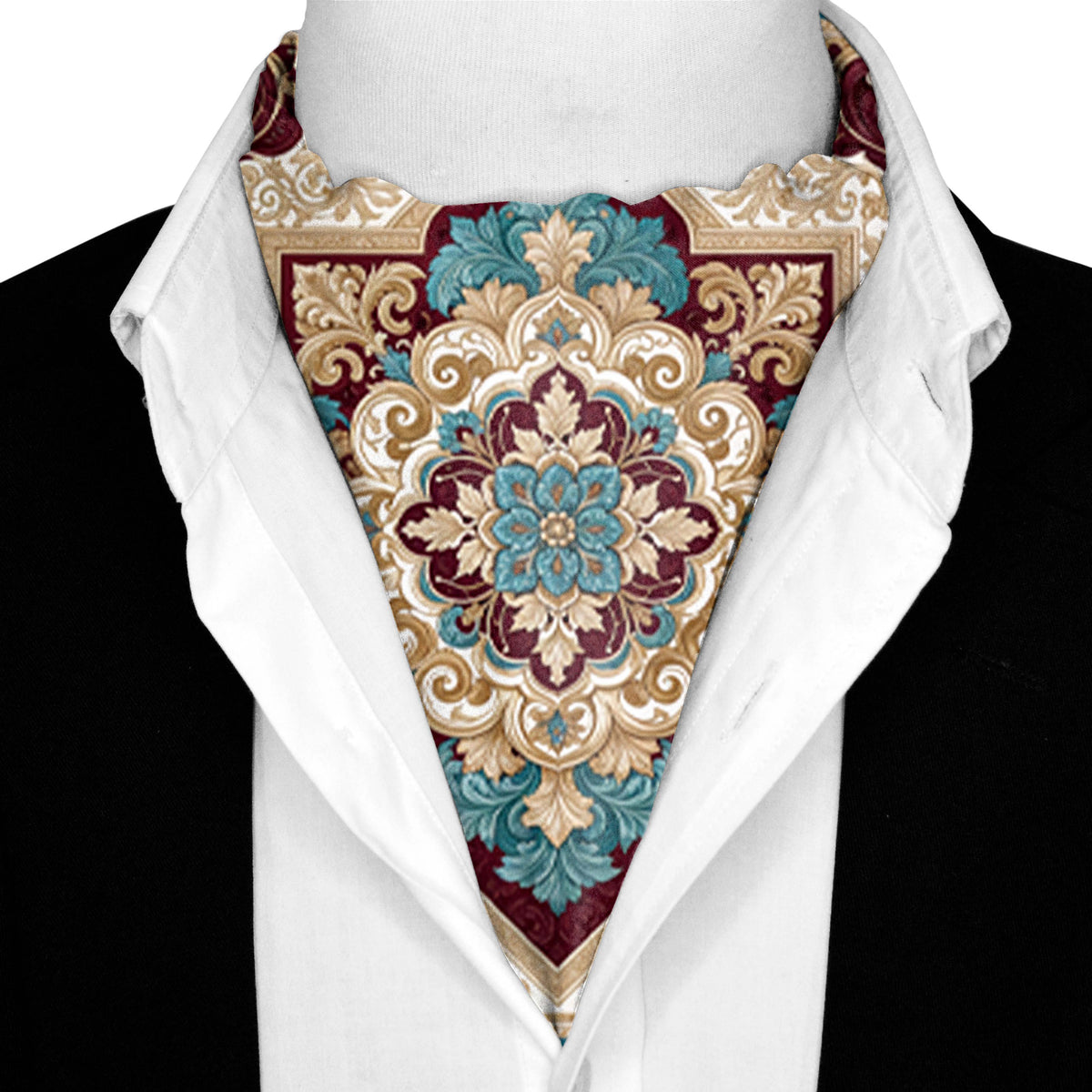 TURQUOISE ROYALE SILK ASCOT – PREMIUM COLLECTION