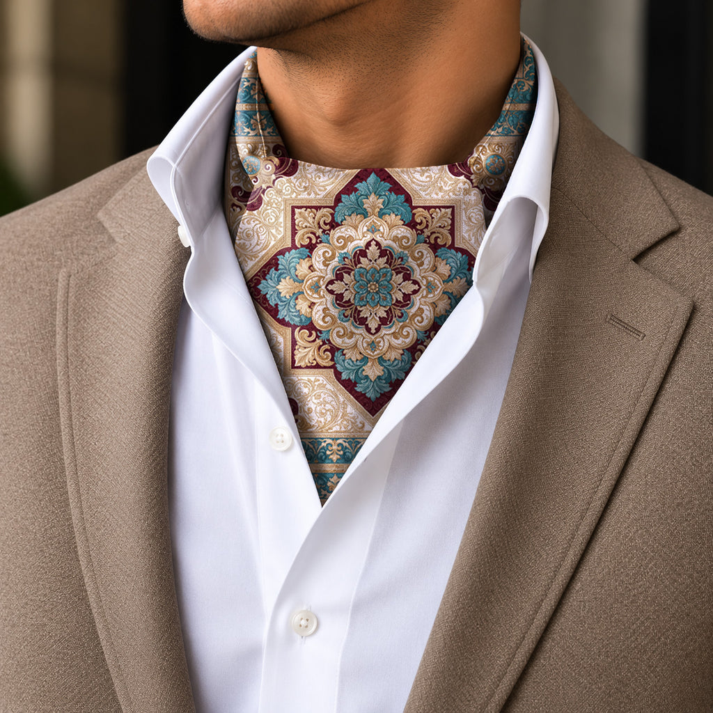 TURQUOISE ROYALE SILK ASCOT – PREMIUM COLLECTION