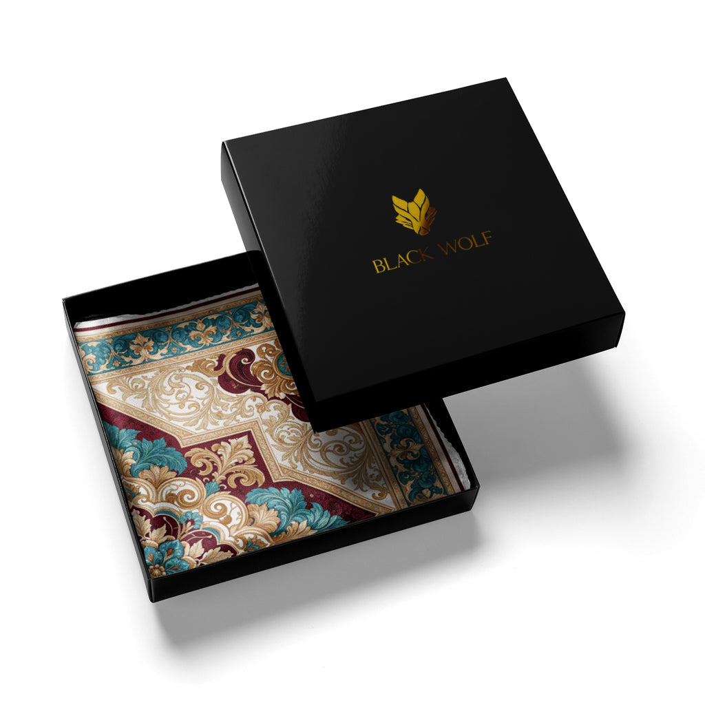TURQUOISE ROYALE SILK POCKET SQUARE