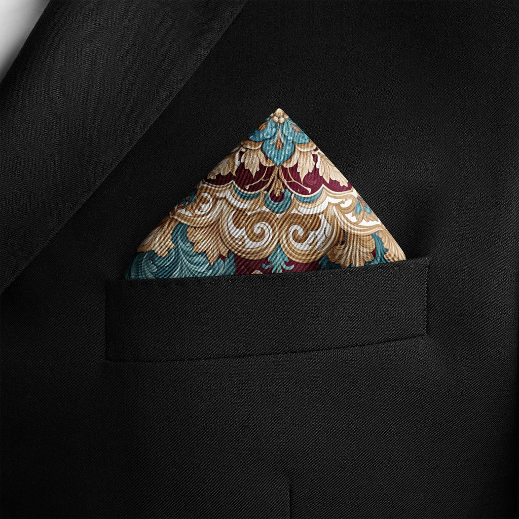 TURQUOISE ROYALE SILK POCKET SQUARE