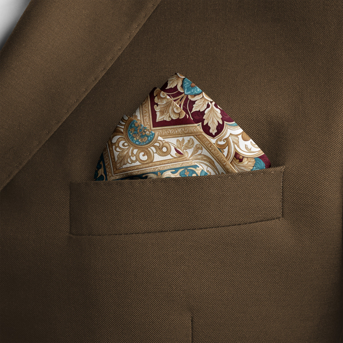 TURQUOISE ROYALE SILK POCKET SQUARE