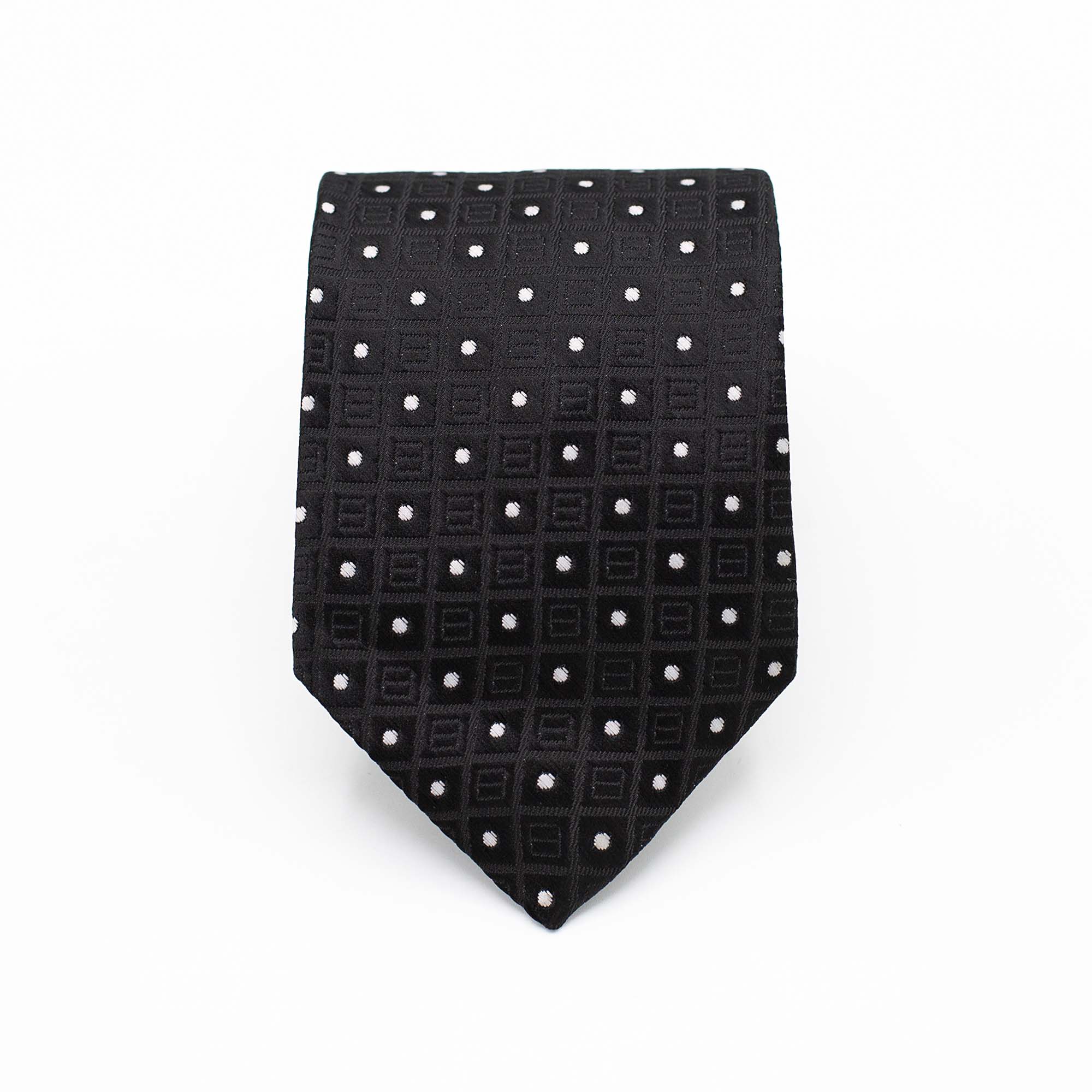 CLASSIC BLACK DOTS TIE AND POCKET SQUARE SET