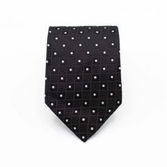 CLASSIC BLACK DOTS TIE AND POCKET SQUARE SET