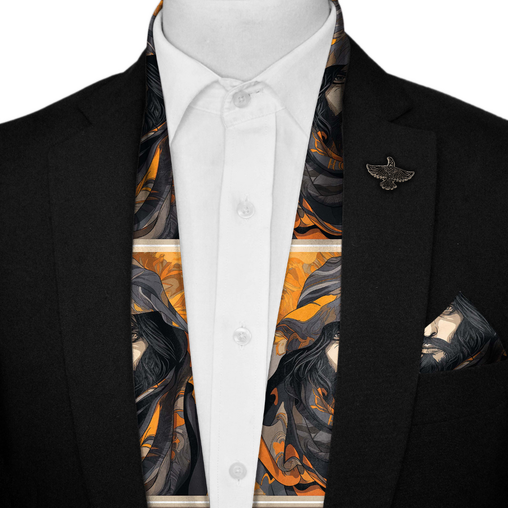 Square Silk Scarf | Square Scarf | Black Wolf