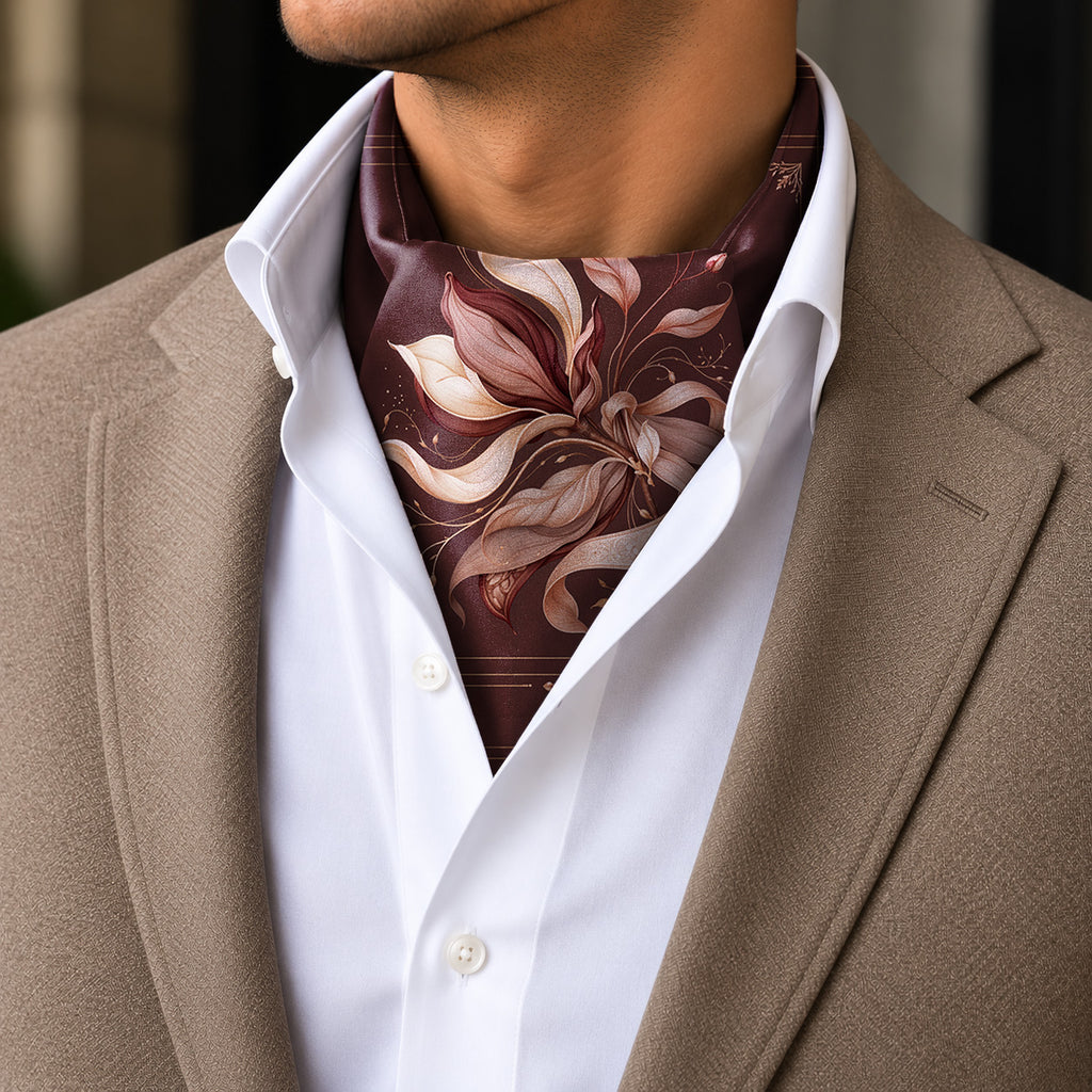 VELVET MAGNOLIA SILK ASCOT – PREMIUM COLLECTION