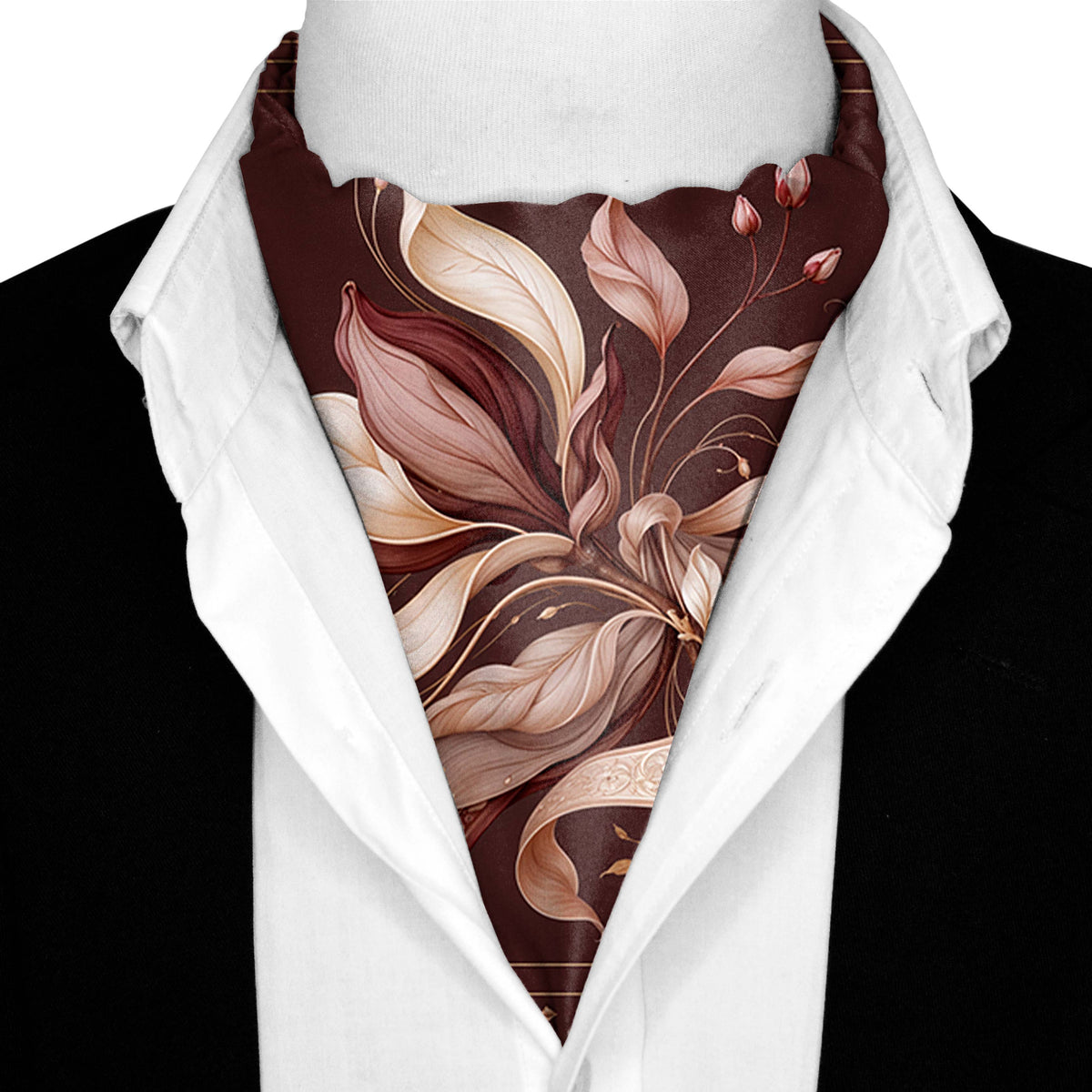 VELVET MAGNOLIA SILK ASCOT – PREMIUM COLLECTION