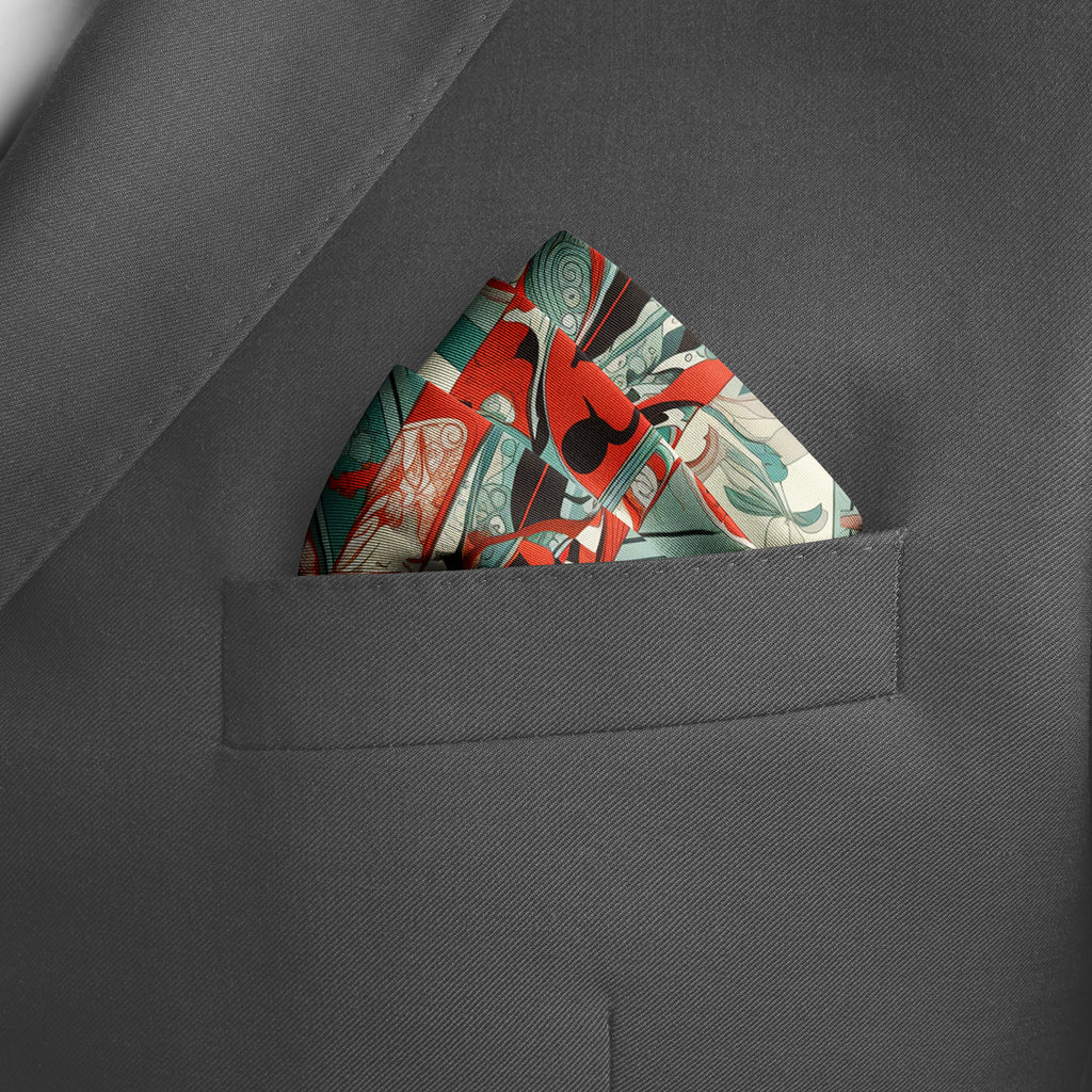 VINTAGE SOUTHWESTERN SILK POCKET SQUARE