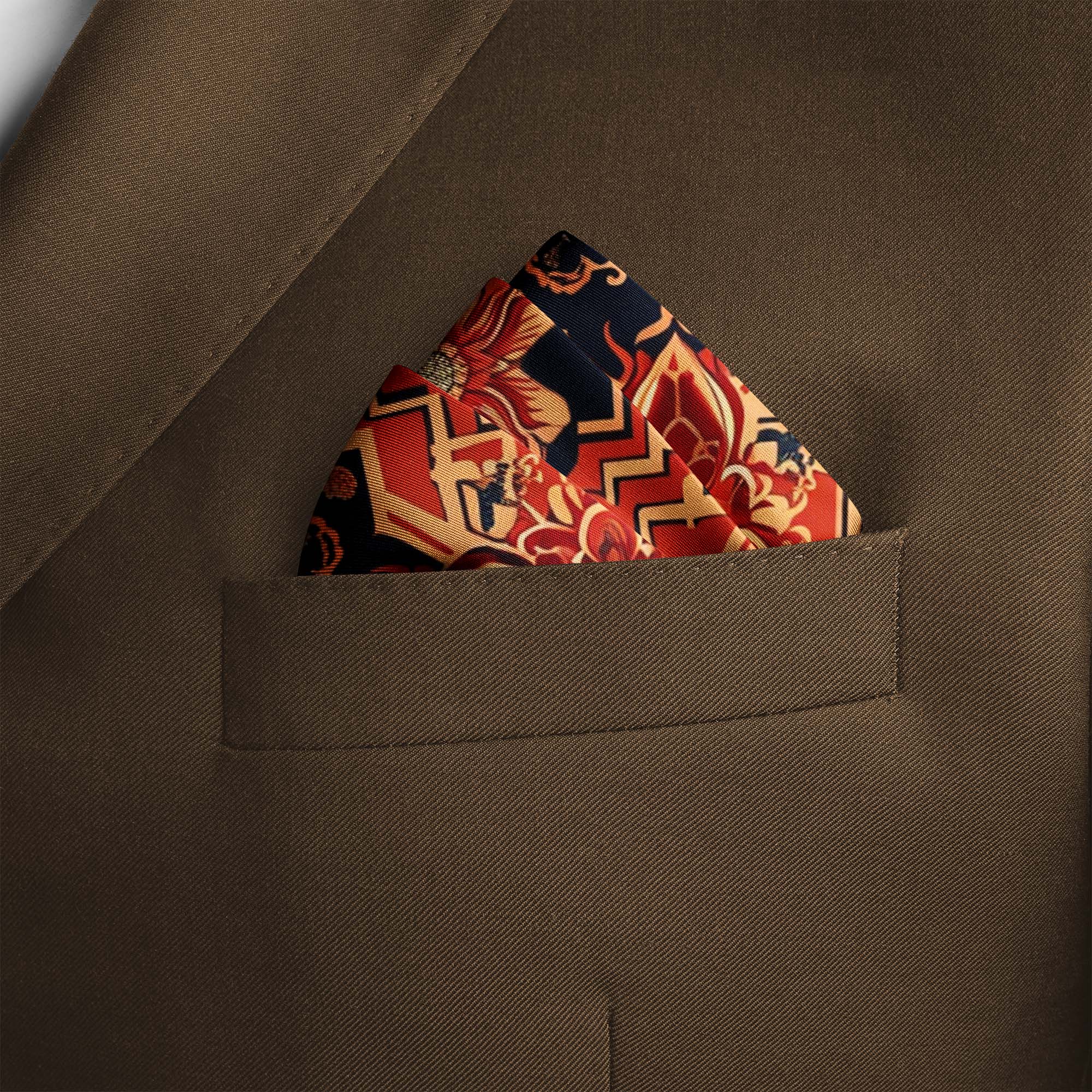 AUTUMN LEAF SILK POCKET SQUARE