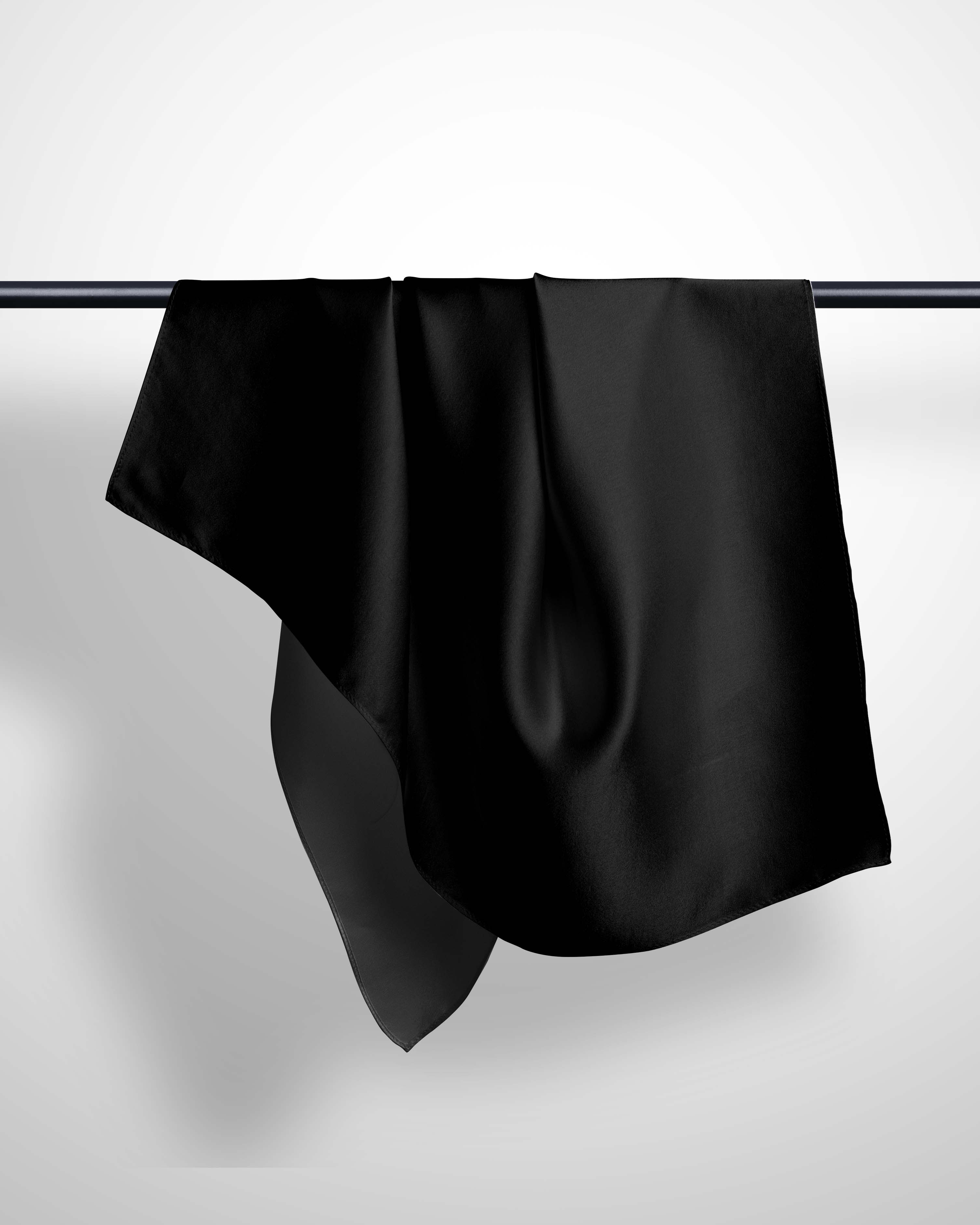 JET BLACK SILK WOMEN HIJAB – PREMIUM COLLECTION