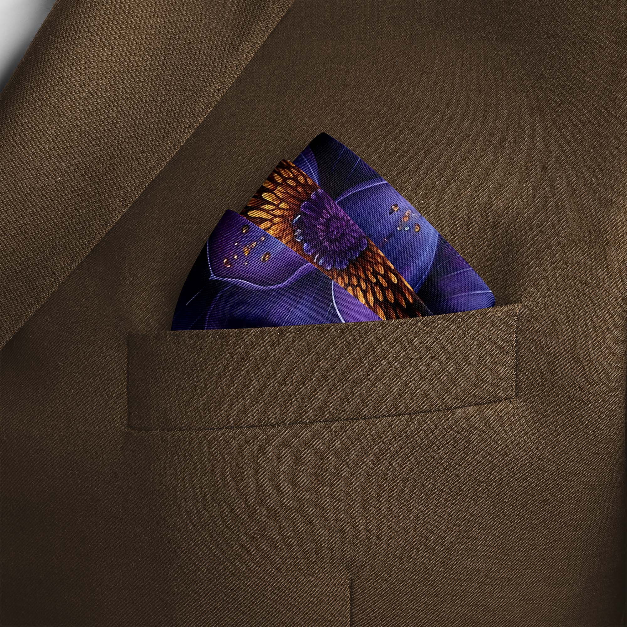 BLUE EXOTIC SILK POCKET SQUARE