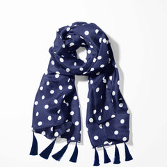 SMALL BLUE POLKA DOTS SCARF - PREMIUM COLLECTION