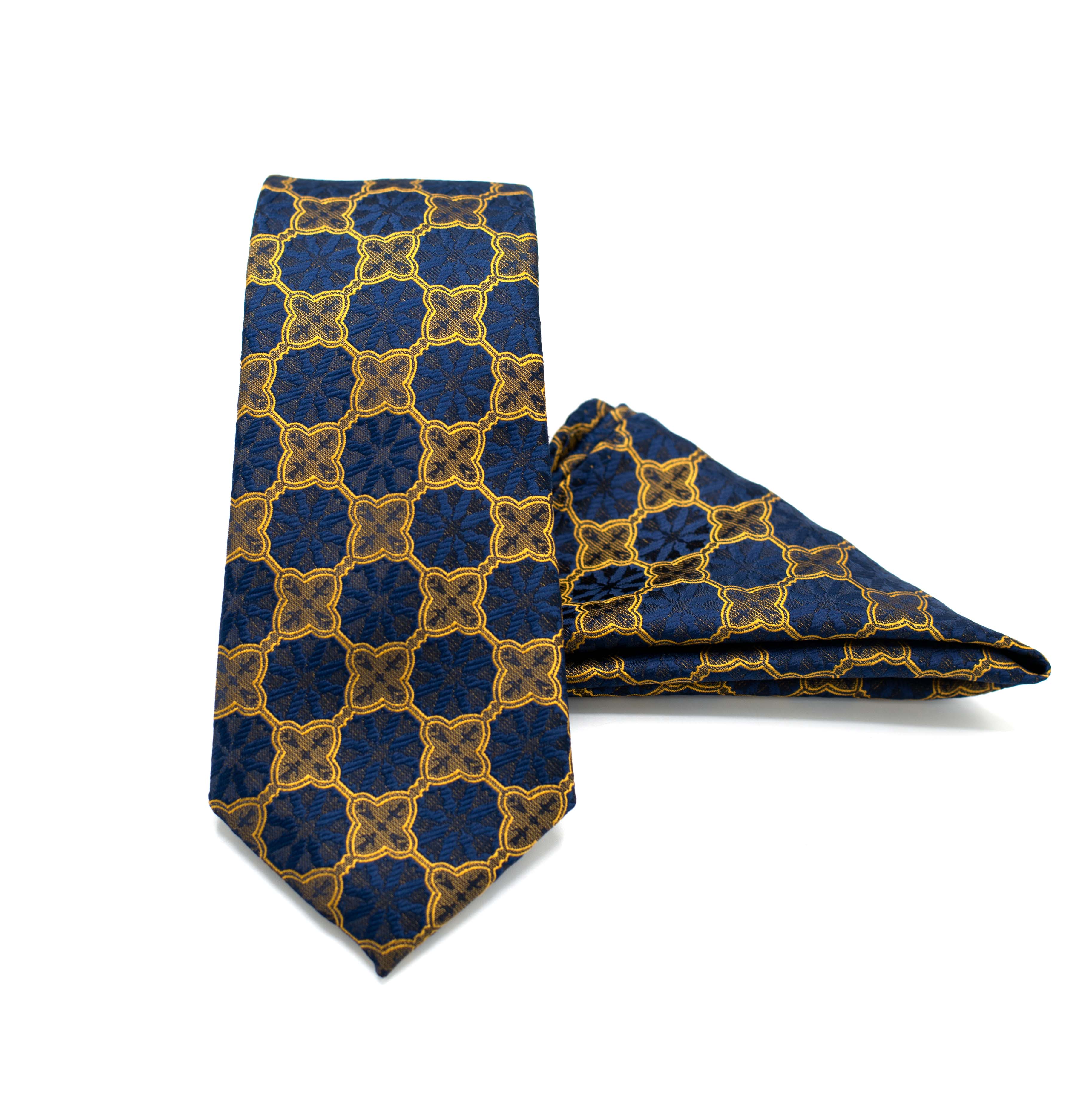 GOLD LUXURY TIE AND POCKET SQUARE SET