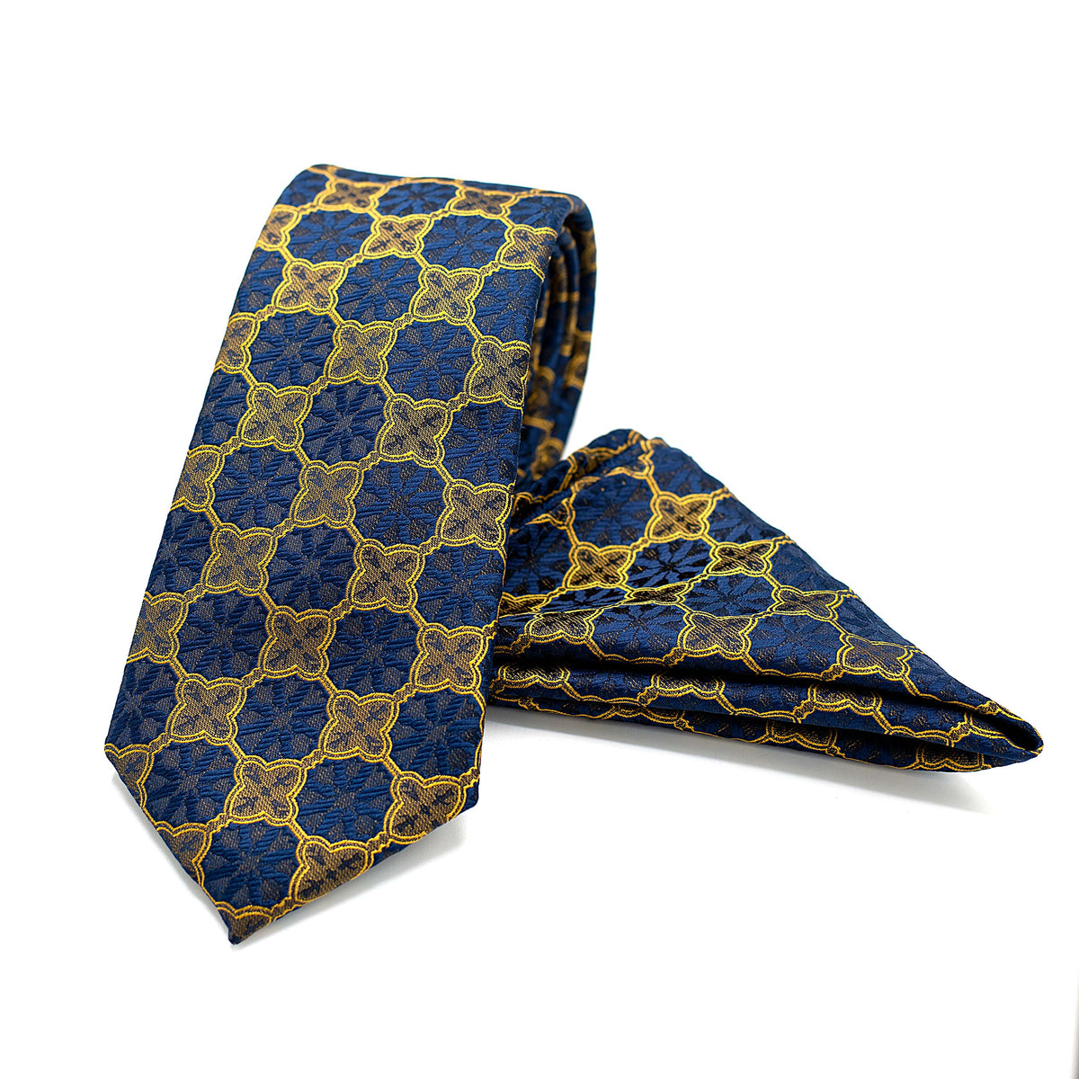 GOLD LUXURY TIE AND POCKET SQUARE SET