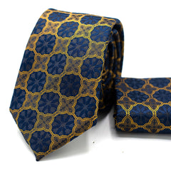 GOLD LUXURY TIE AND POCKET SQUARE SET