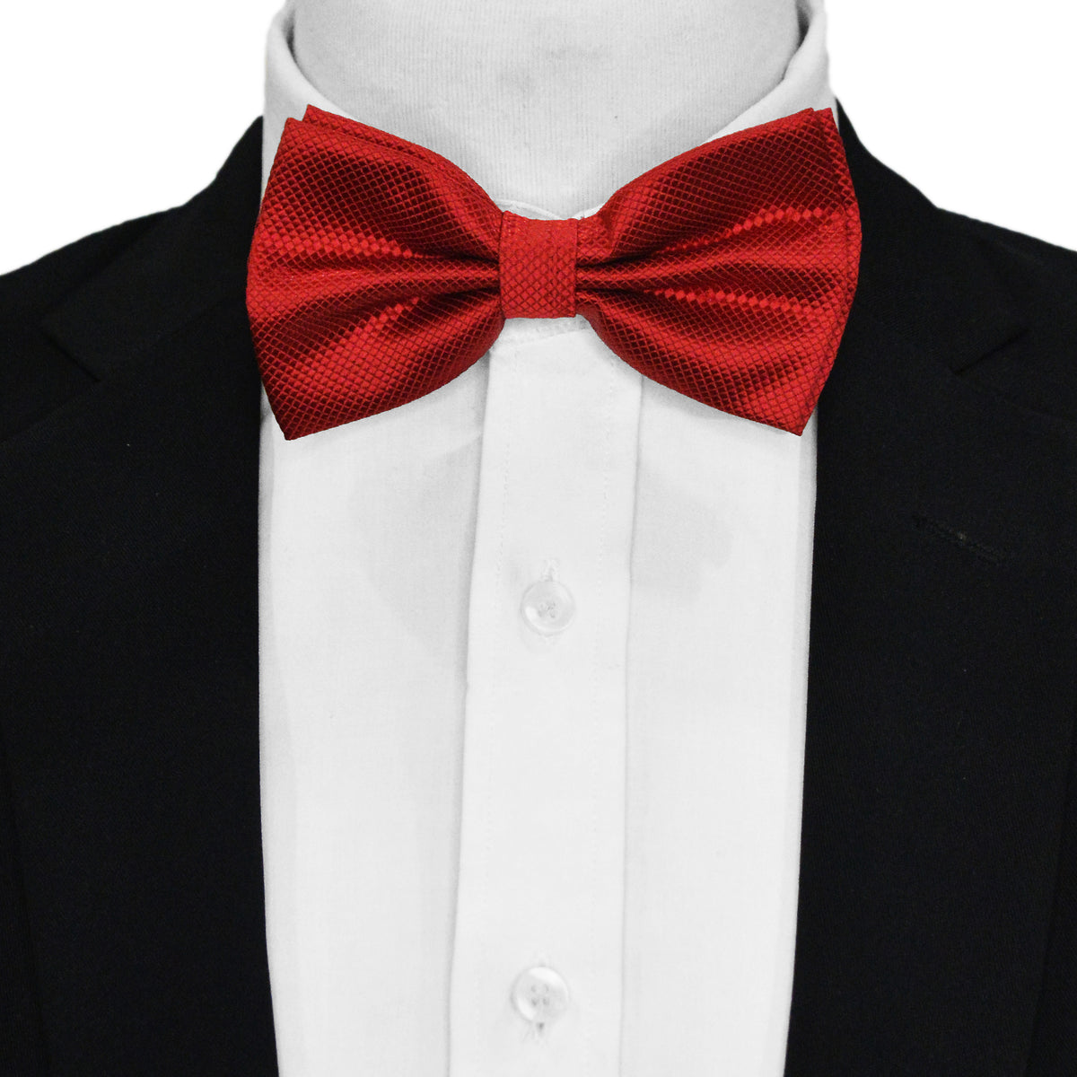 RED TEXTURE SILK BOW TIE