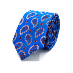 BLUE PAISLEY TIE AND POCKET SQUARE SET