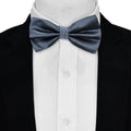 GREY BLACK  SILK BOW TIE