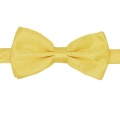SOLID YELLOW SILK BOW TIE