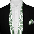 SCANDINAVIAN GREEN MEN SCARF AND POCKET SQUARE SET - PREMIUM COLLECTION
