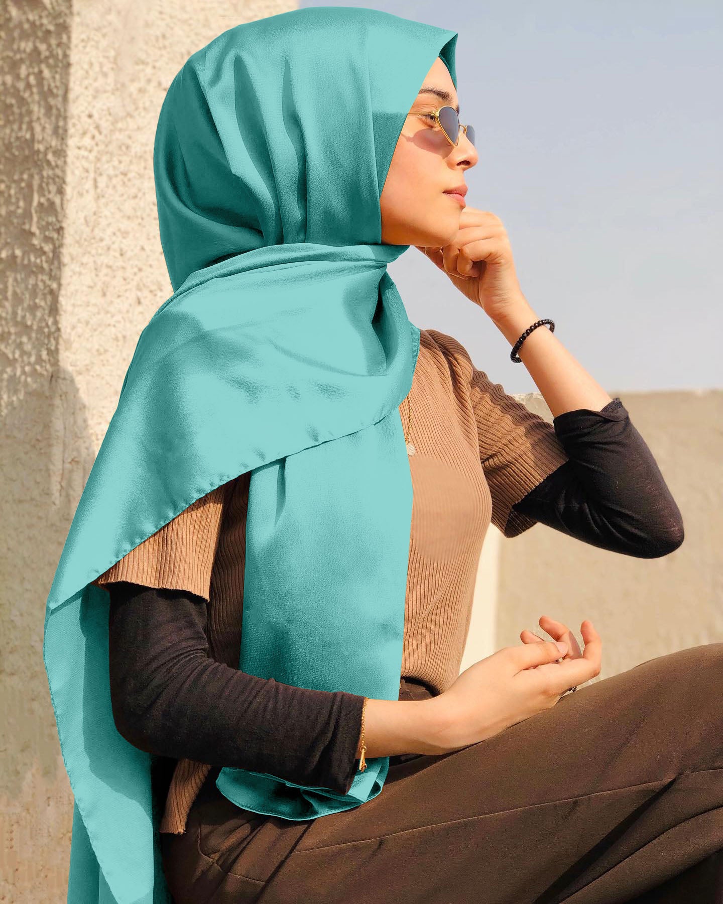 SEAFOAM SILK WOMEN HIJAB – PREMIUM COLLECTION