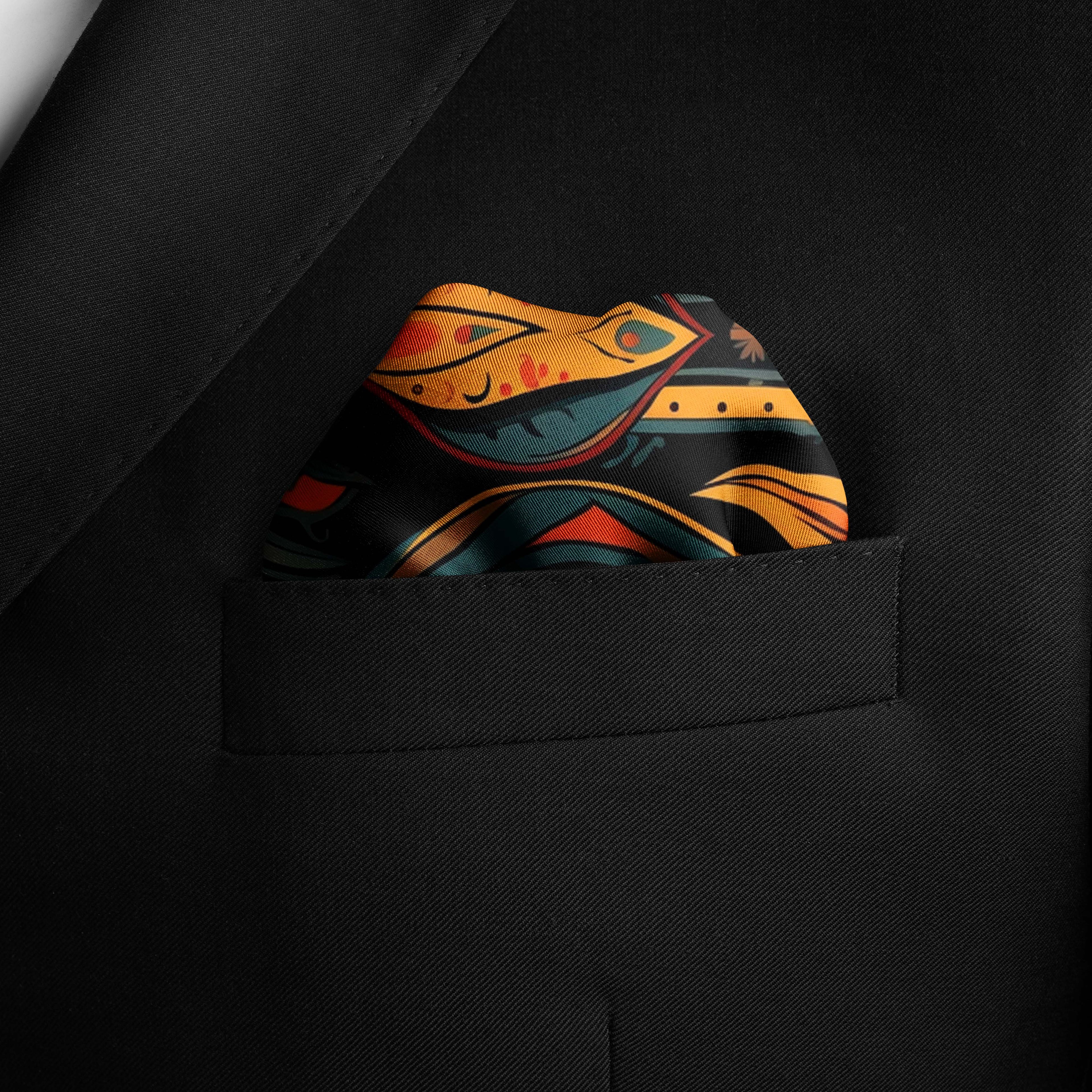 ETHNIC ANTIQUES SILK POCKET SQUARE
