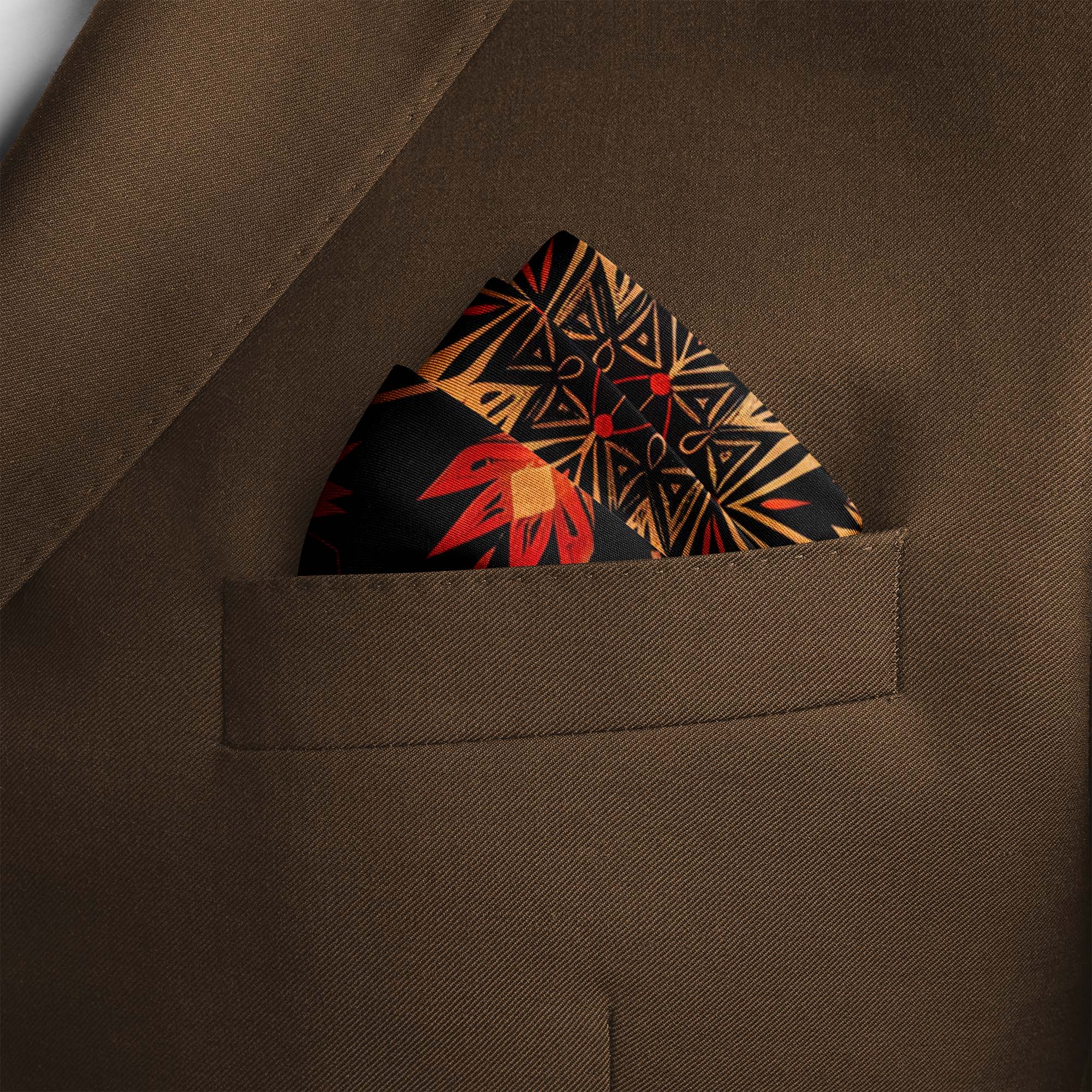 FLORAL ETHNIC ORIENTAL SILK POCKET SQUARE